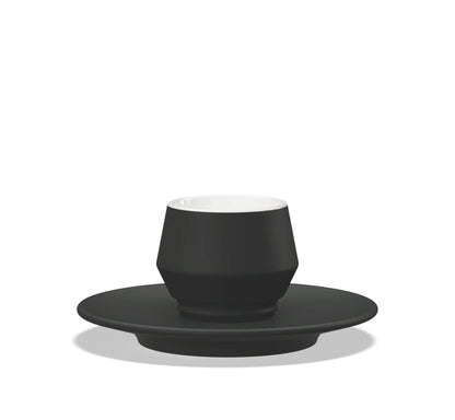 Set Taza Espresso Maniko con plato x1 Negro 70 ml