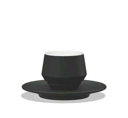 Set Taza Espresso doble Maniko con plato x1 Negro 120 ml