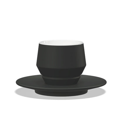 Set Taza Capuccino Maniko con plato x1 Negro 205 ml