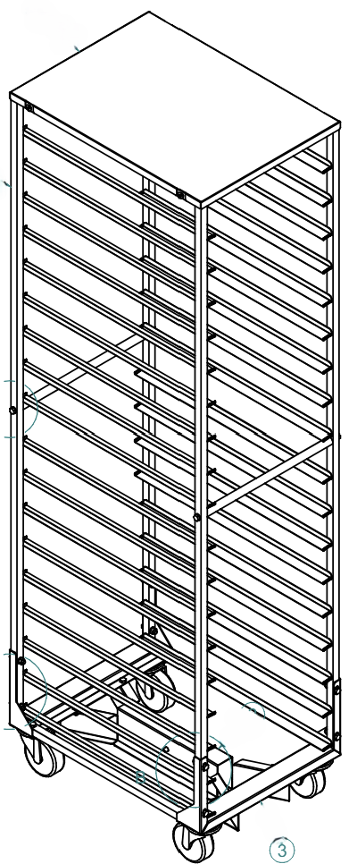 Bandejero Horno Buran 18/21 60x40cm