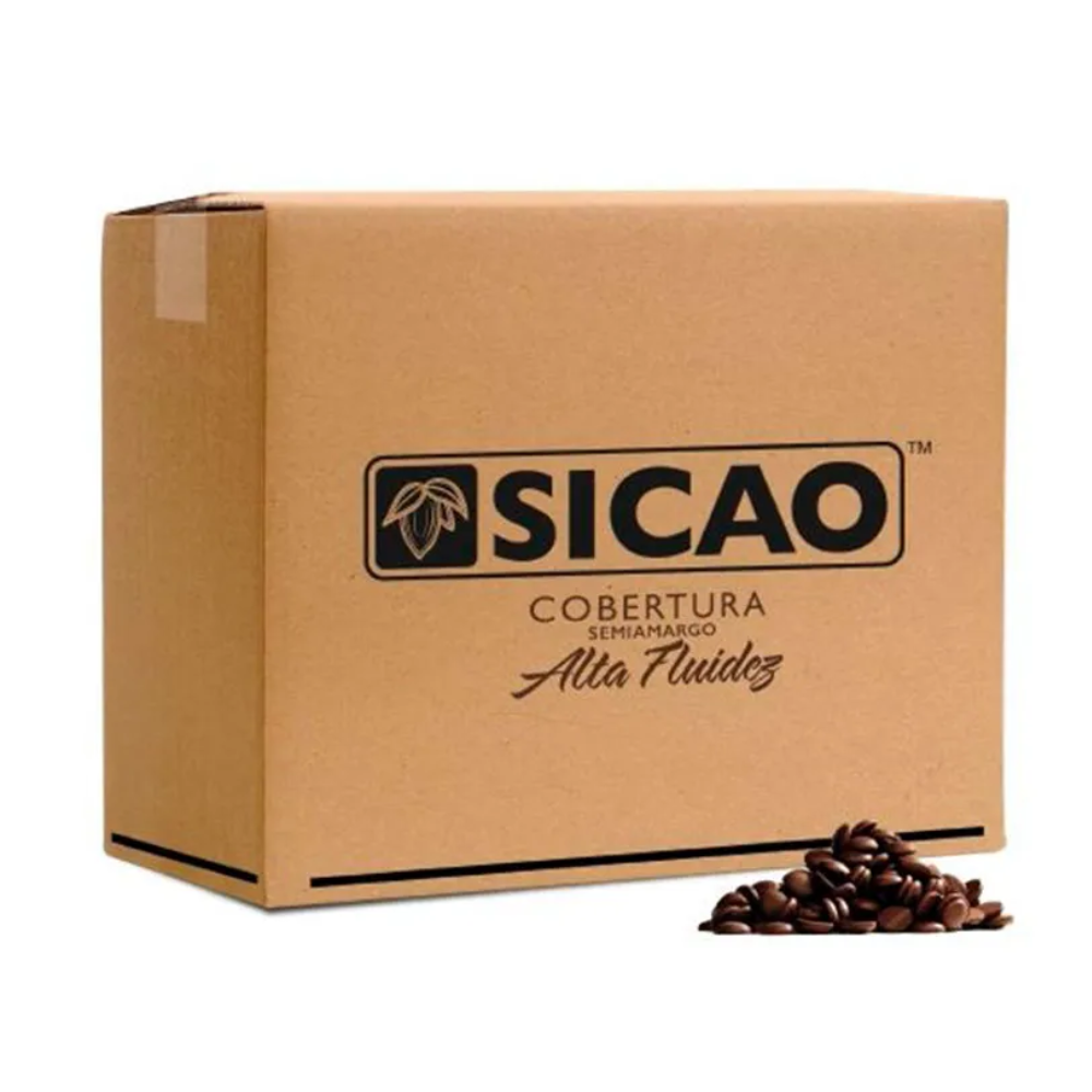 Cobertura de Chocolate Semi Amargo de Alta Fluidez 10 Kg.