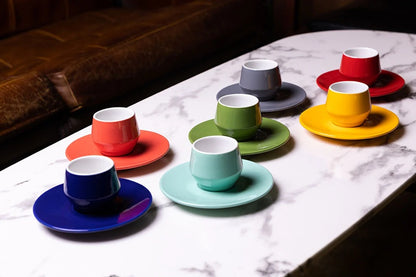 Set Maniko Taza Espresso con Plato x4 Colores 70 ml
