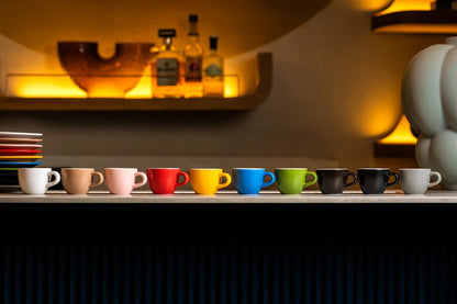 Set Tulipano Taza Milk con Plato x6 Colores 300 ml