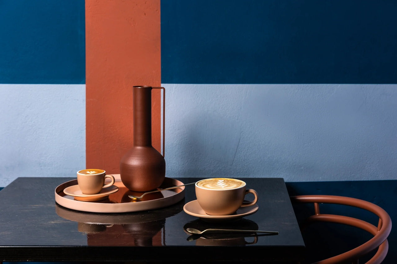 Set Tulipano Taza Milk con Plato x6 Colores 300 ml